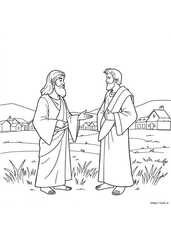 Jesus E O Jovem Rico Para Colorir