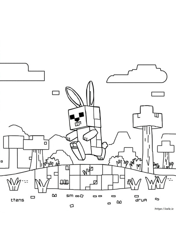 Minecraft Bunny Coloring Pages