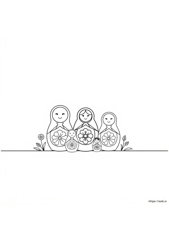 Coloriage Poupées Russes