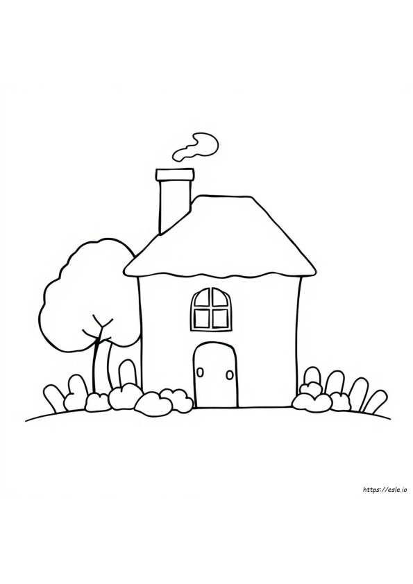 Coloring House Clipart Black And White