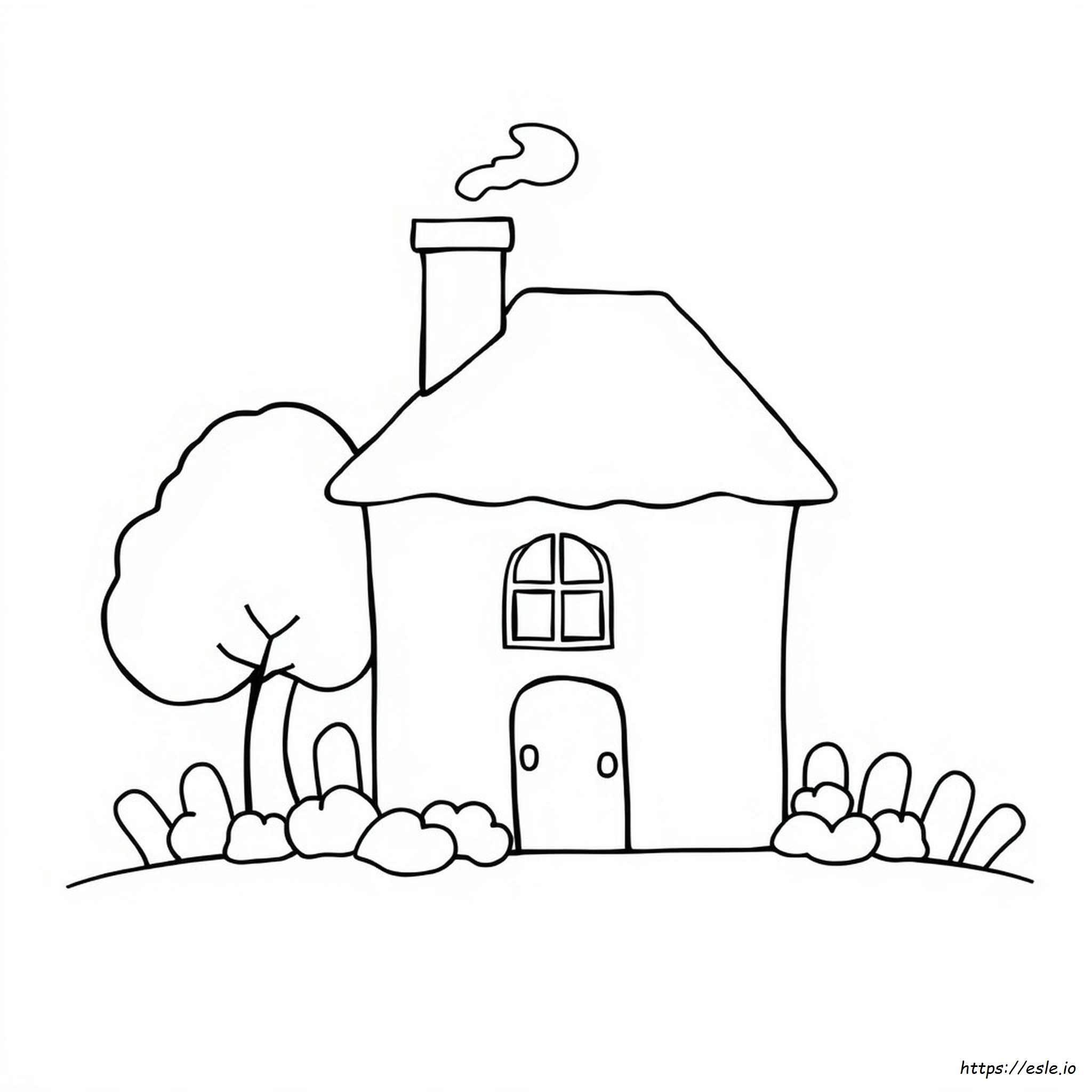 Coloring House Clipart Black And White