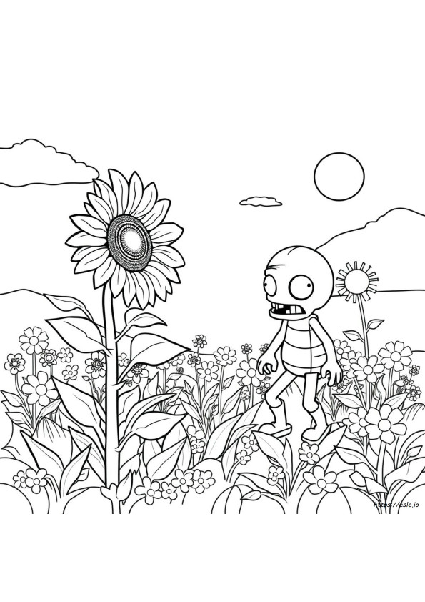 Plants Vs Zombies Sunflower Coloring Pages