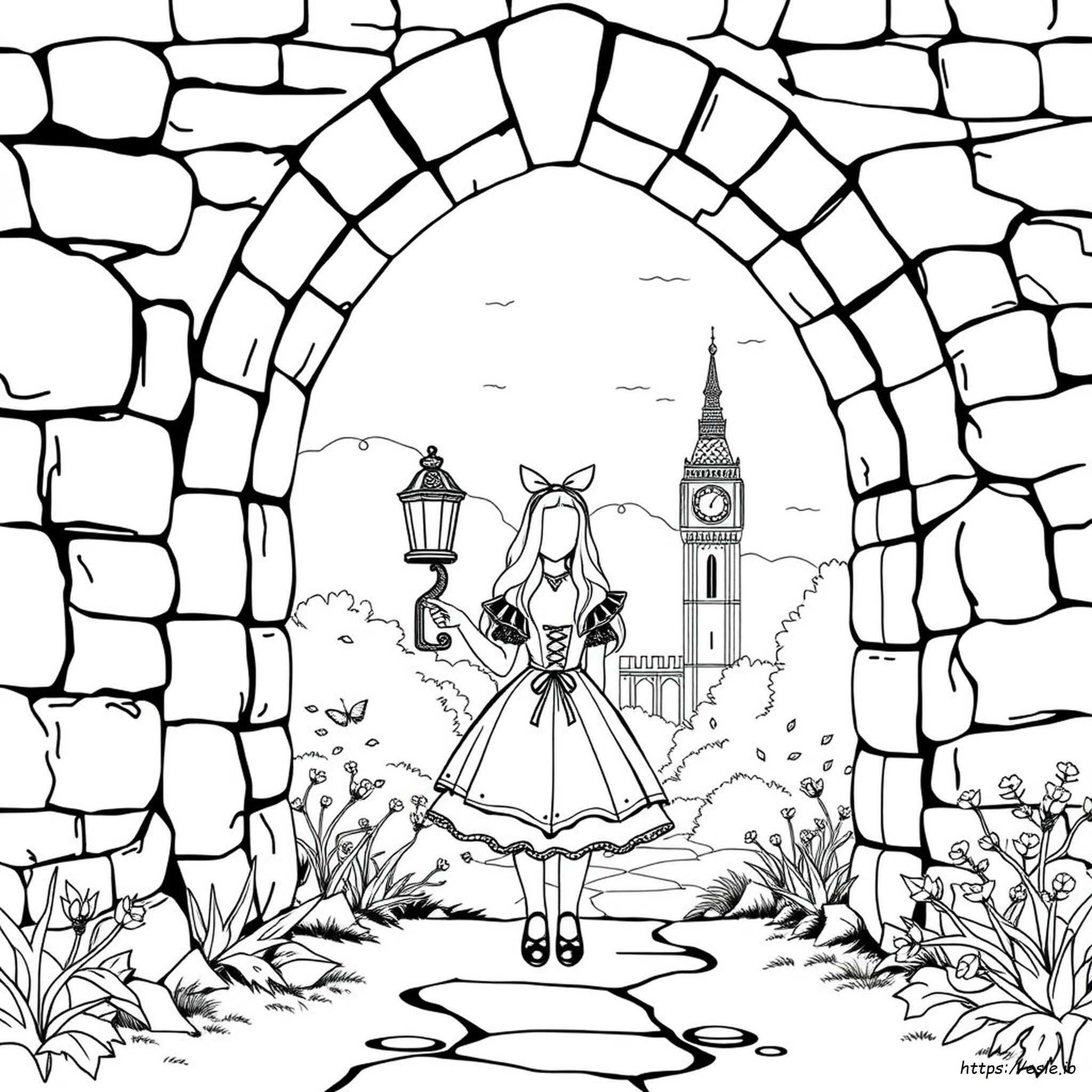 Gothic Alice In Wonderland Coloring Pages