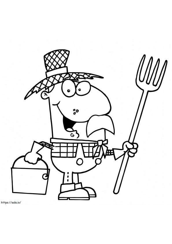Farmer In A Straw Hat coloring page