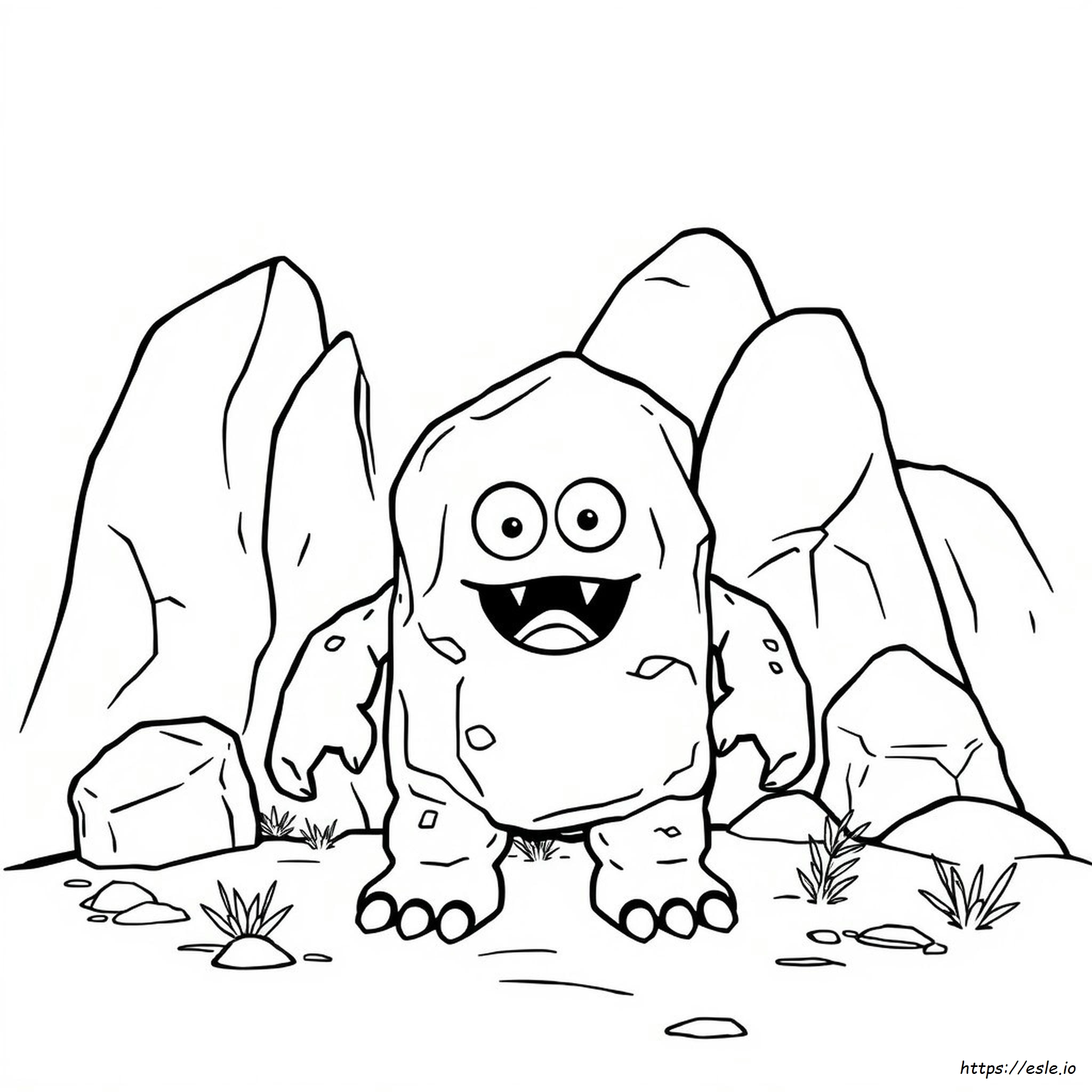 Coloriage Monstre De Roche