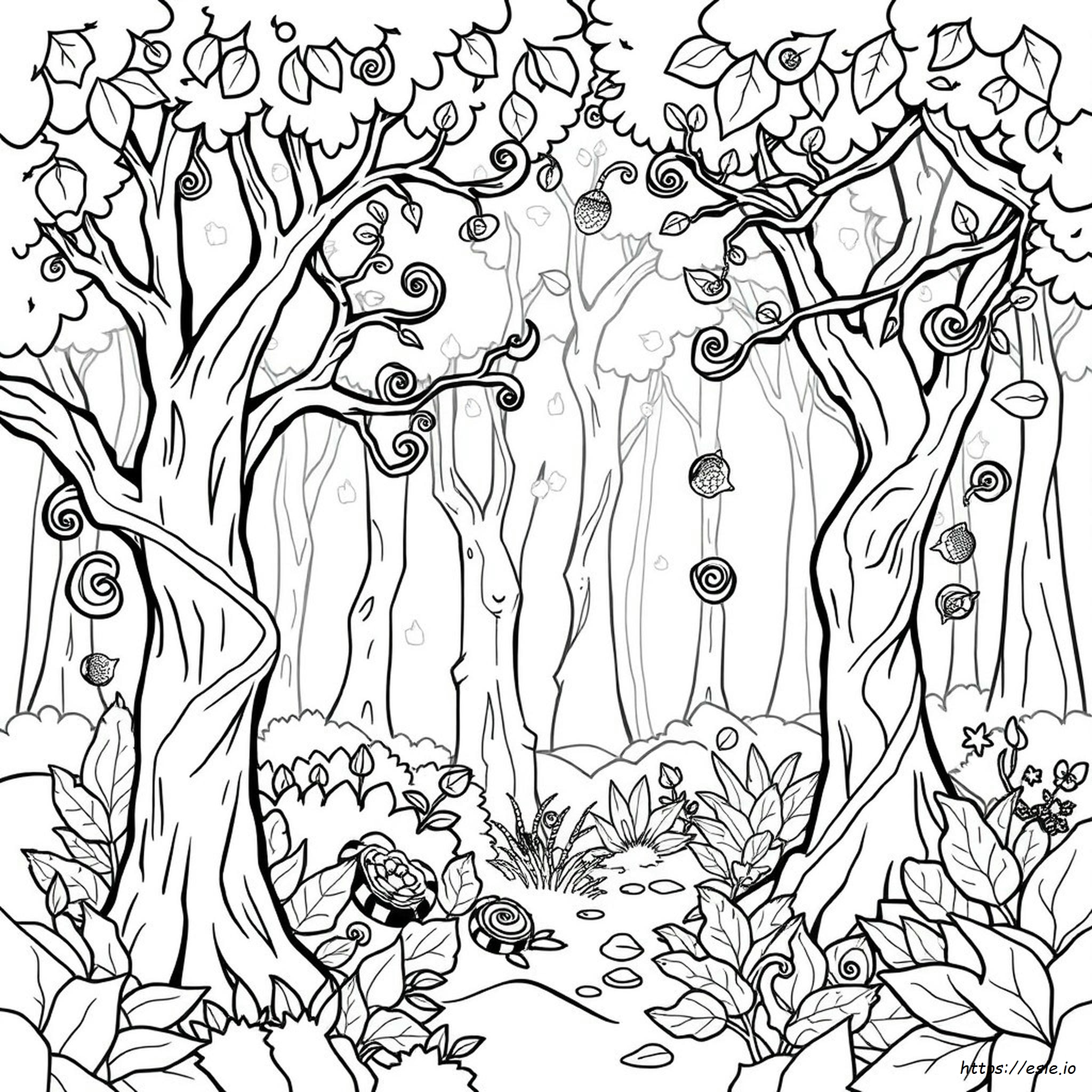 Printable Magical Forest Coloring Pages