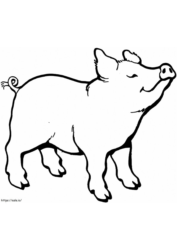 Coloriage Le cochon sent quelque chose à imprimer dessin