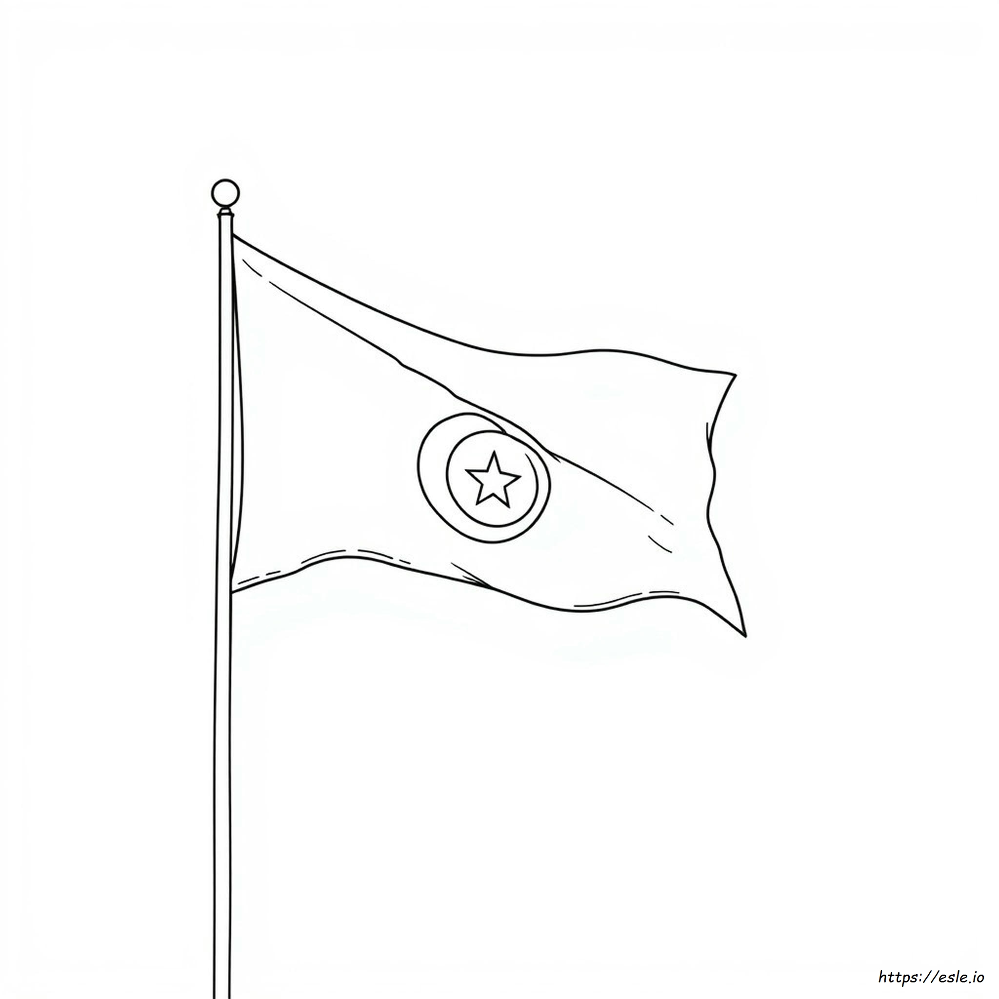 Tunisia Flag Coloring Page
