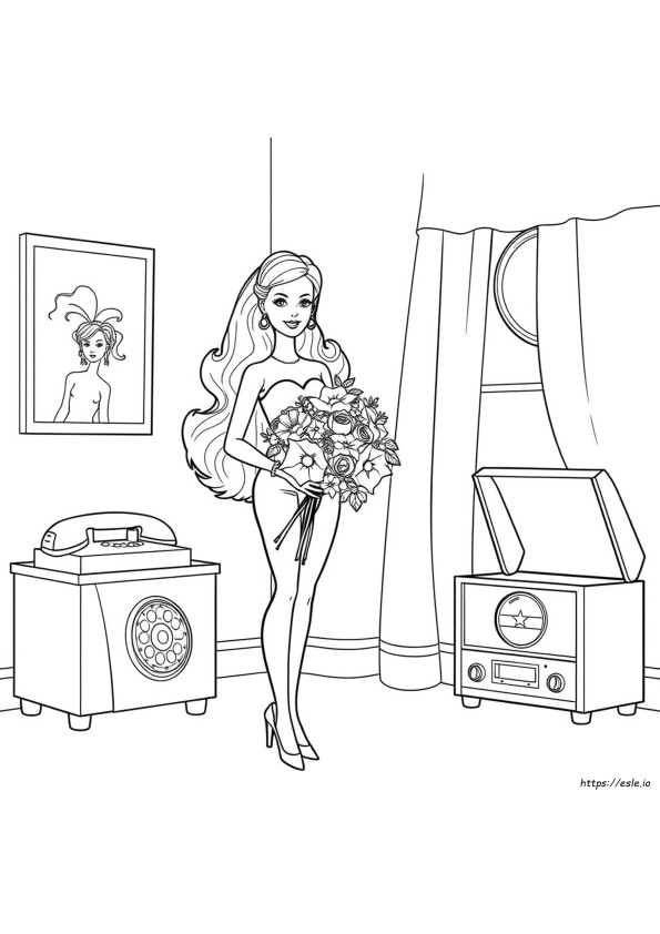 Dibujos De Barbie Retro Para Colorear