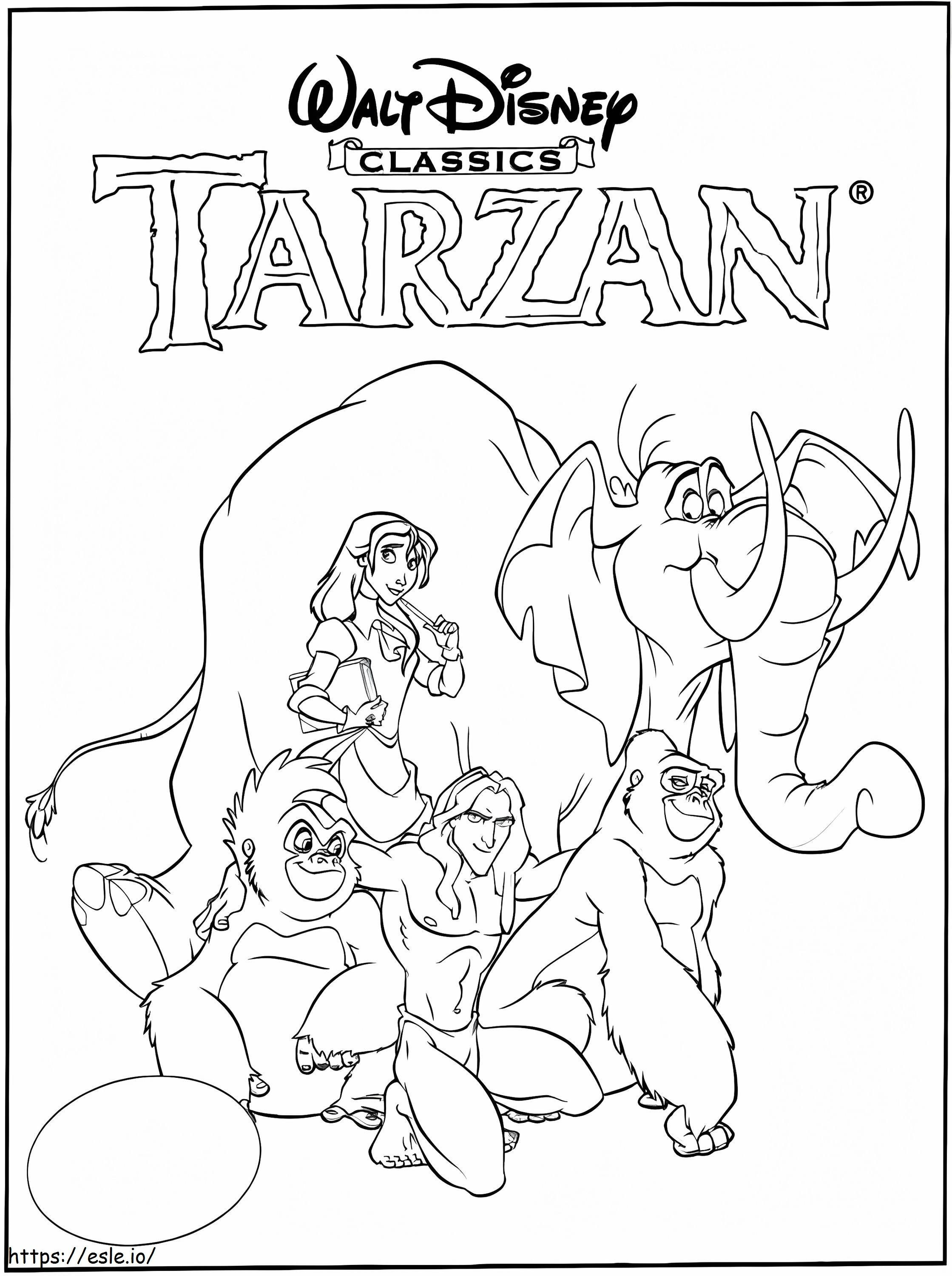 Tarzan elokuva värityskuva