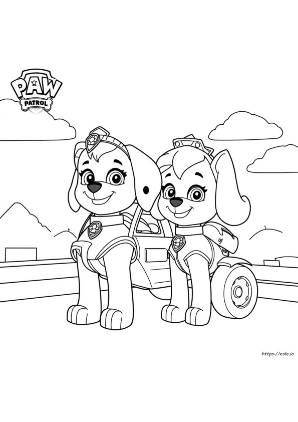 Prenses Skye Paw Patrol Boyama Sayfaları