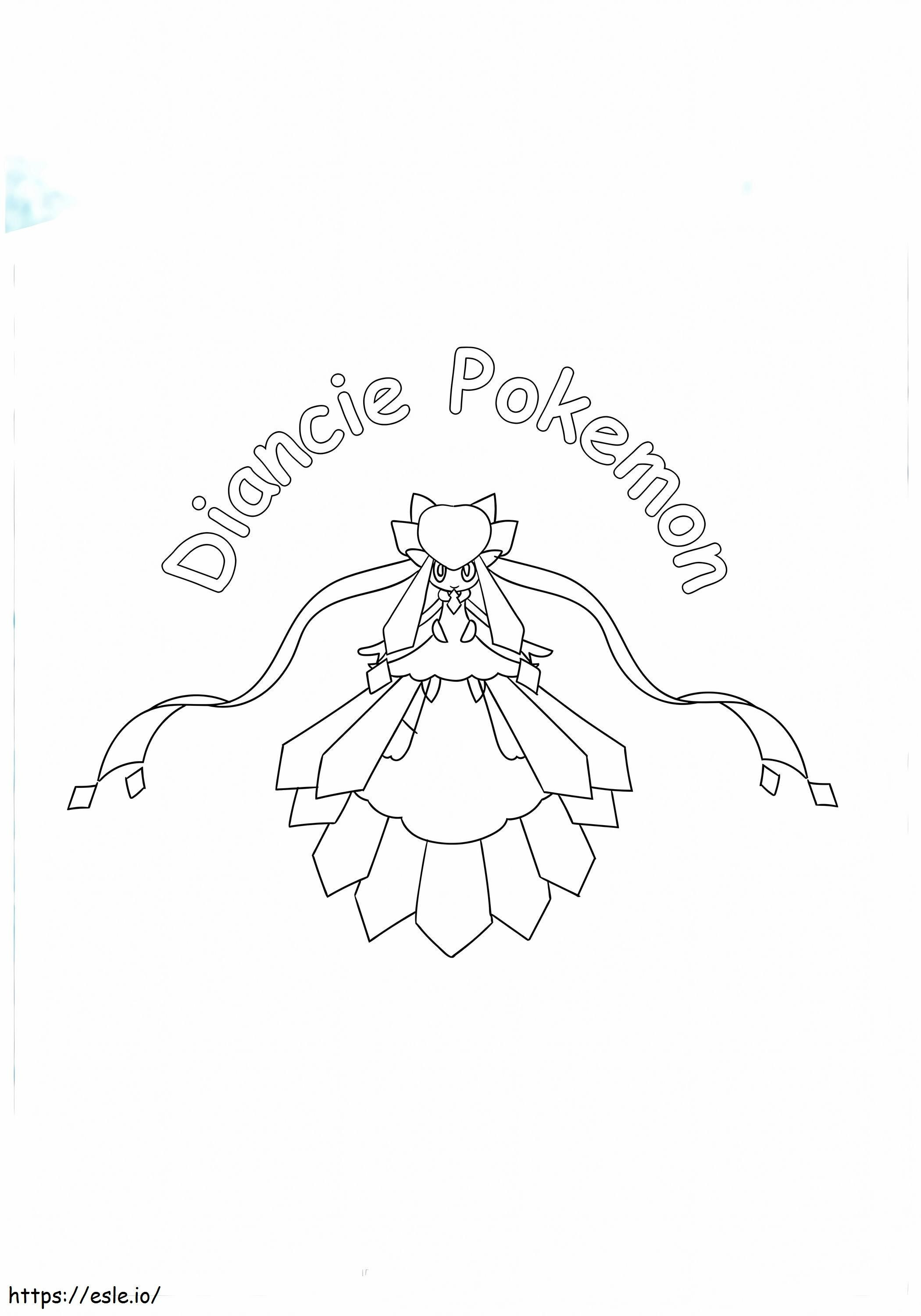  Diancie Pokemon 17 Copia A4 para colorear