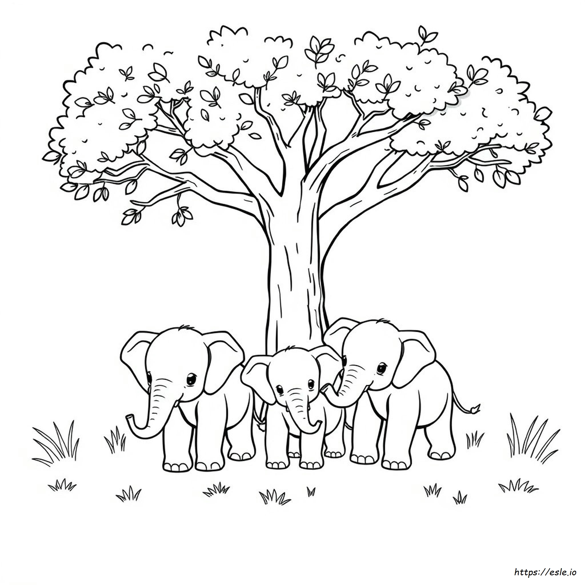 Cute Elephant Coloring Pages