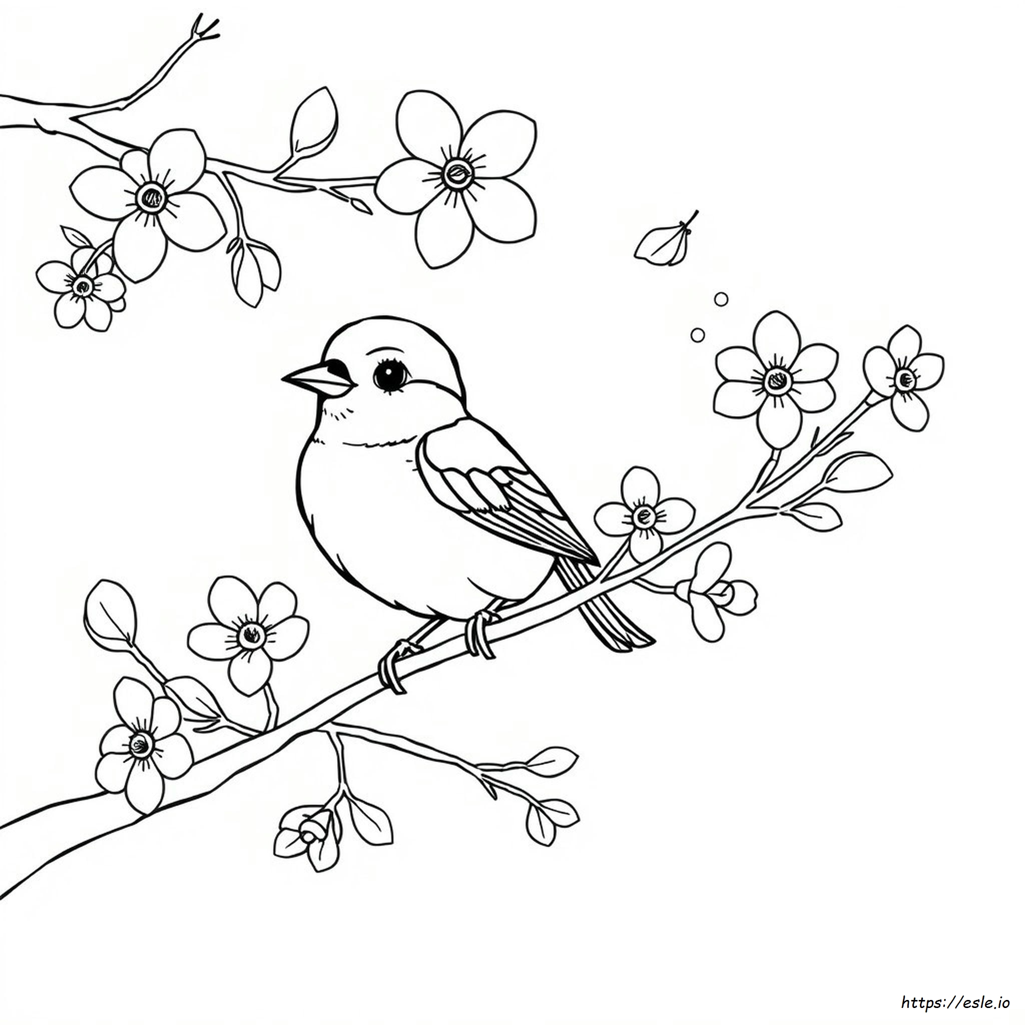 Cute Sparrow Coloring Page
