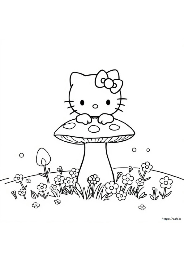 Hello Kitty Gomba Színező Oldalak