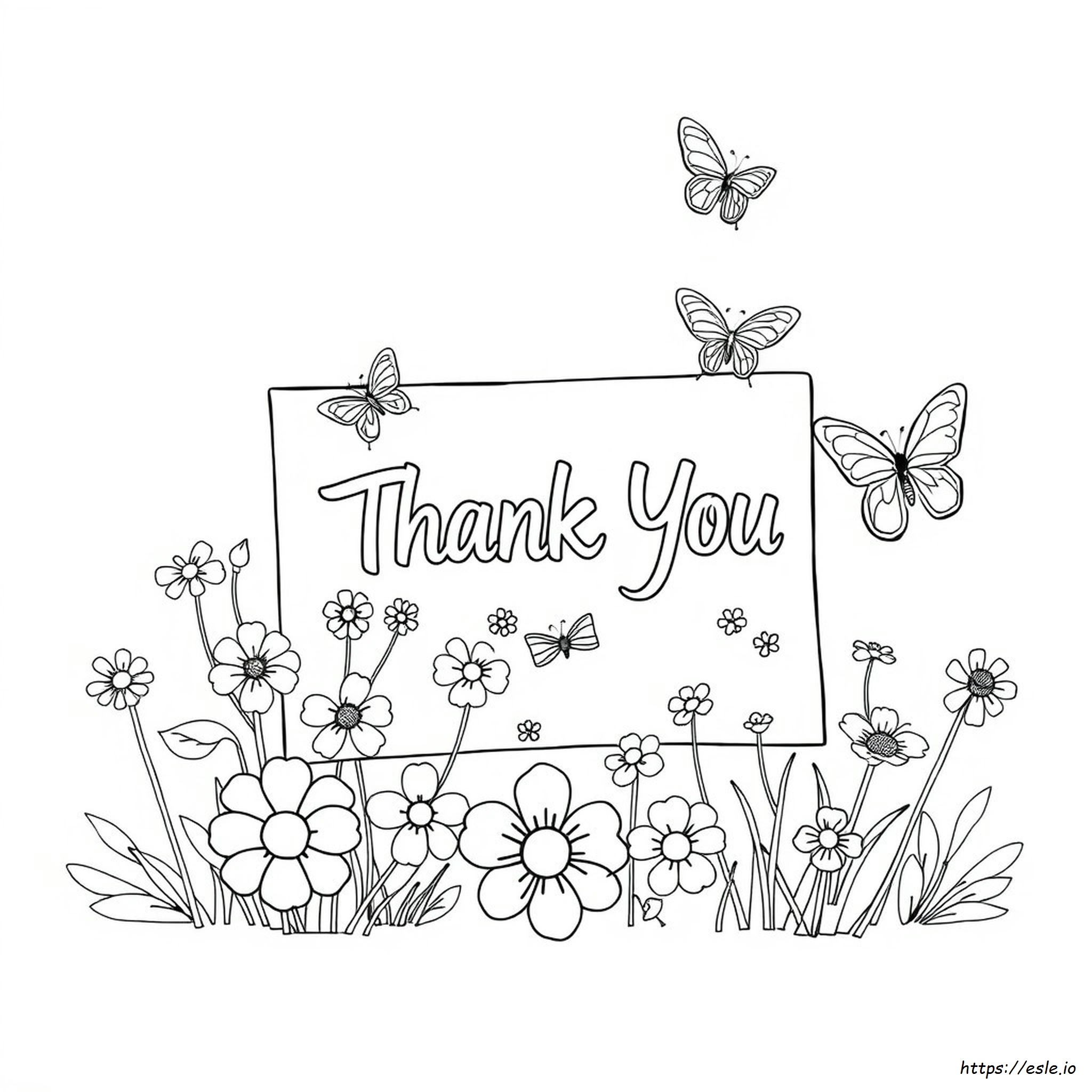 Thank You Card Colouring