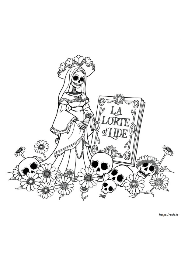 La Muerte El Libro De La Vida Páginas Para Colorear