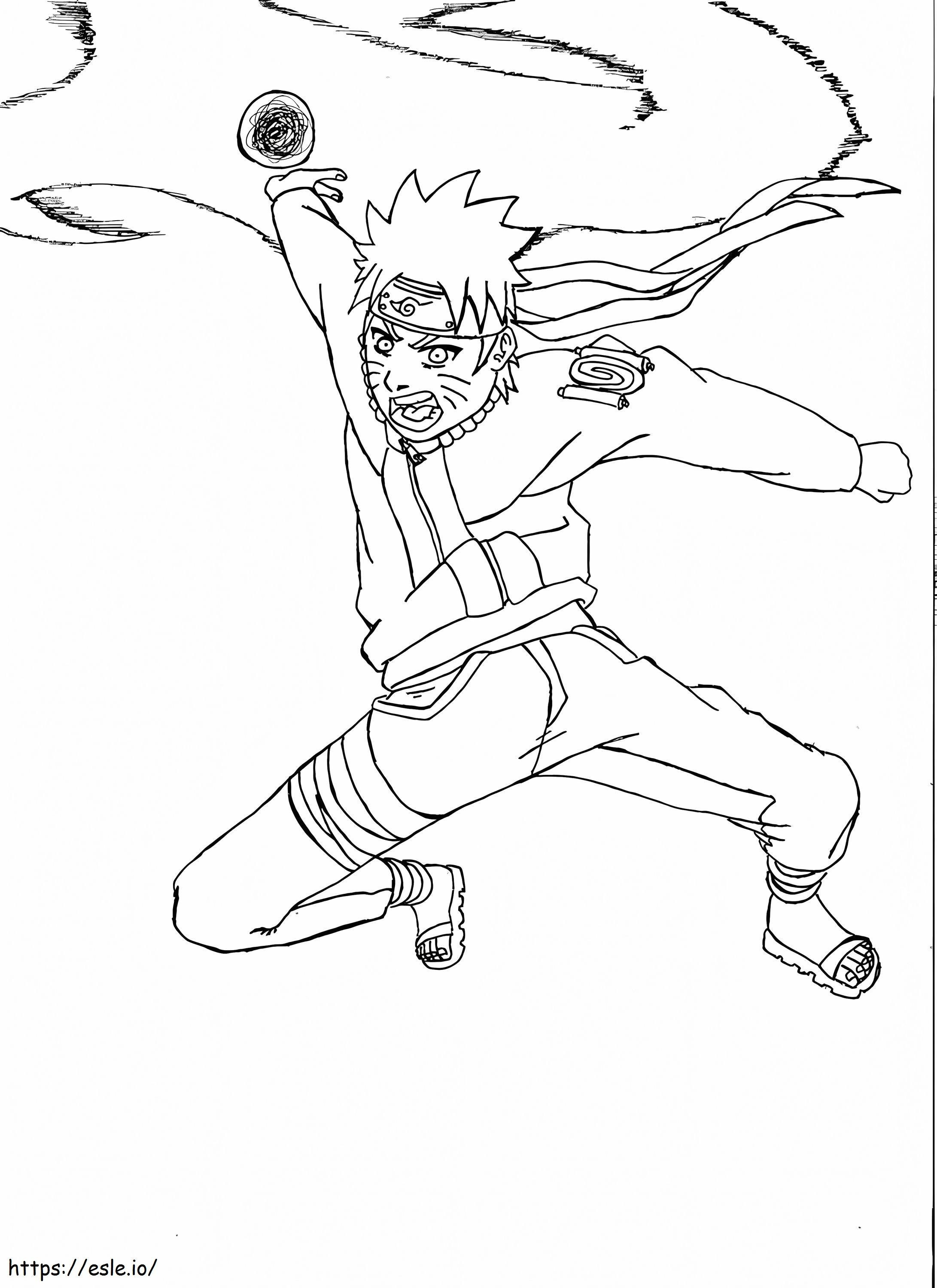 Attacking Naruto coloring page