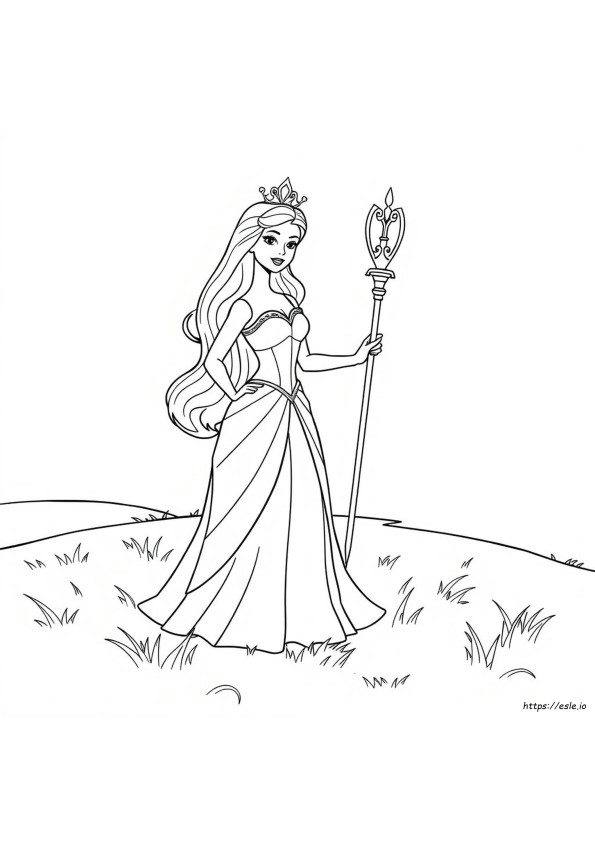 Barbie-Prinsessa Värityskuvat Tulostettavaksi