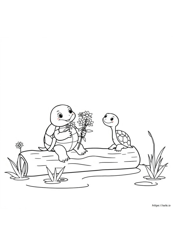 Coloriages Tortue Amour
