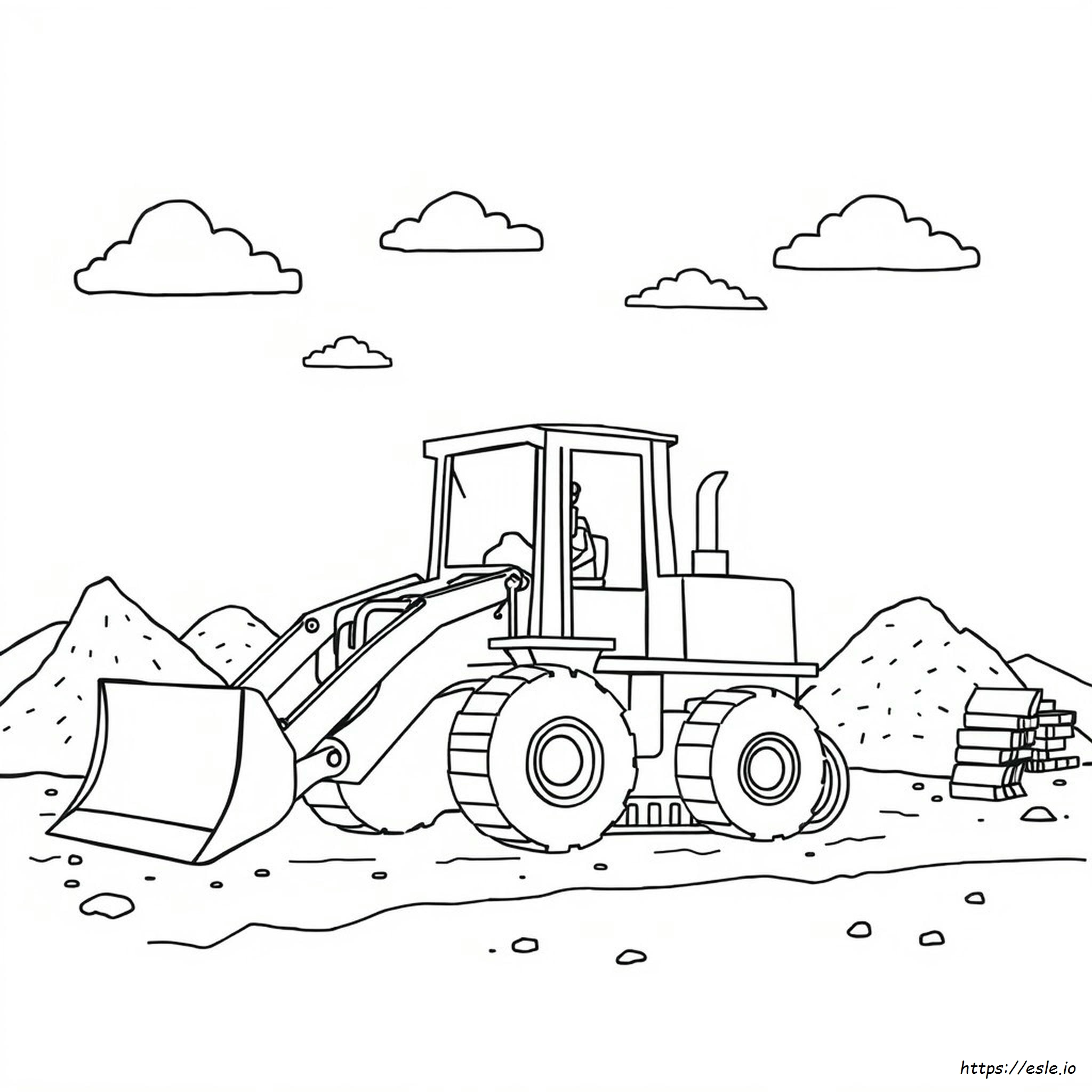 Bulldozer Colouring Page