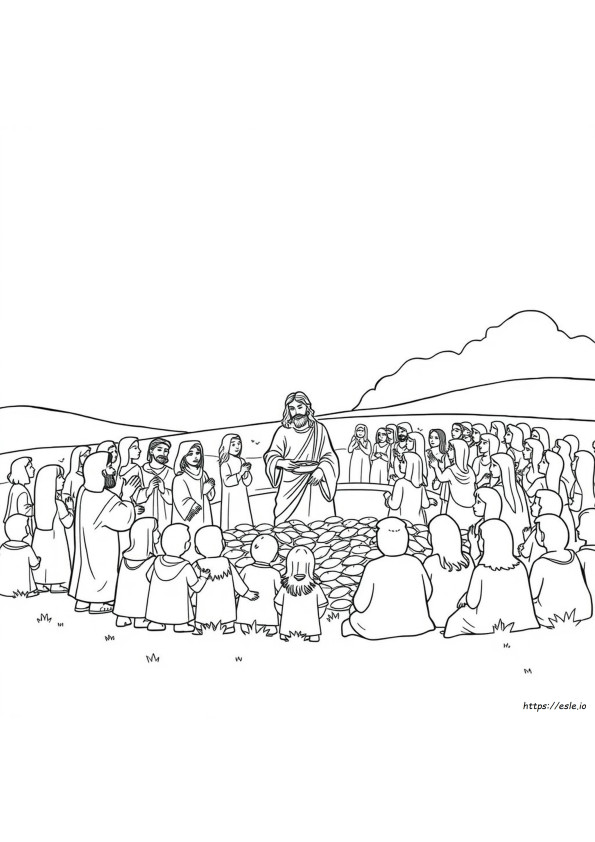 Coloring Page Of Jesus Feeding The 5000