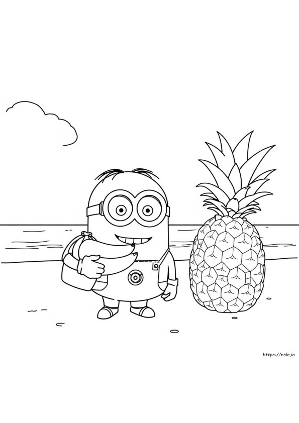 Kevin El Minion Para Colorear