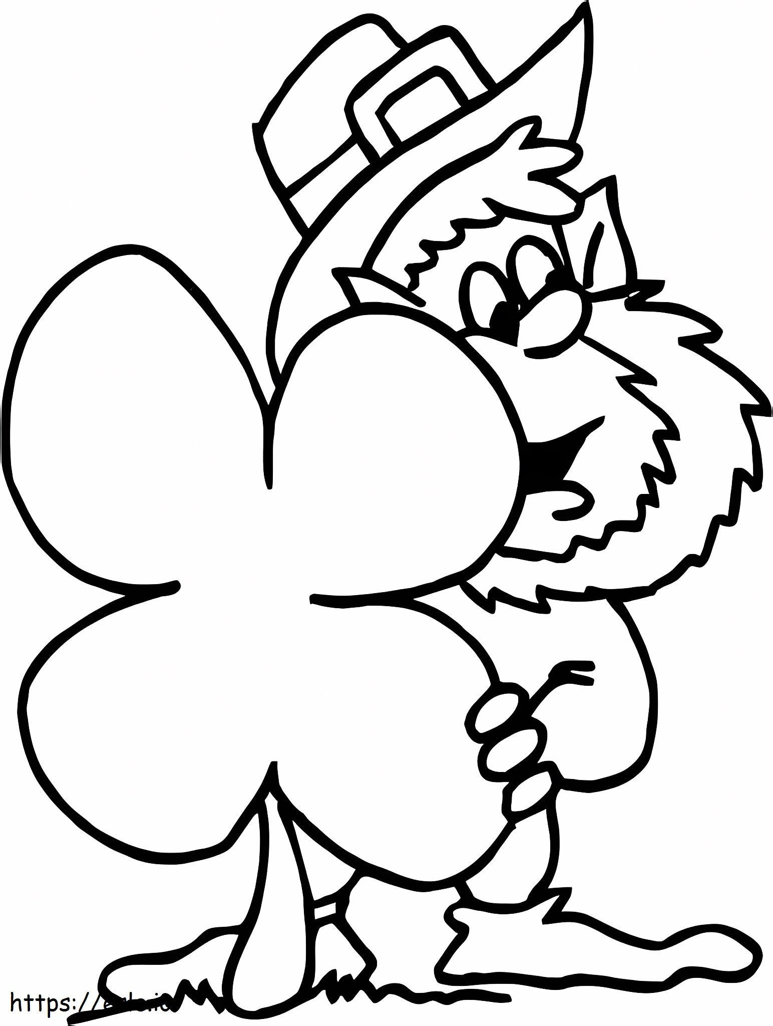 Man Holding Clover coloring page