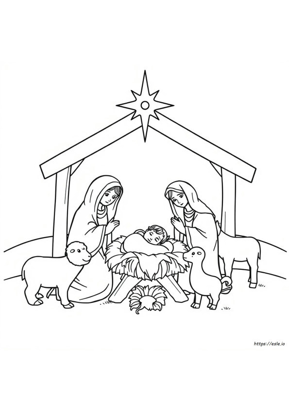 Yetişkin Noel Doğuşu Boyama Sayfaları