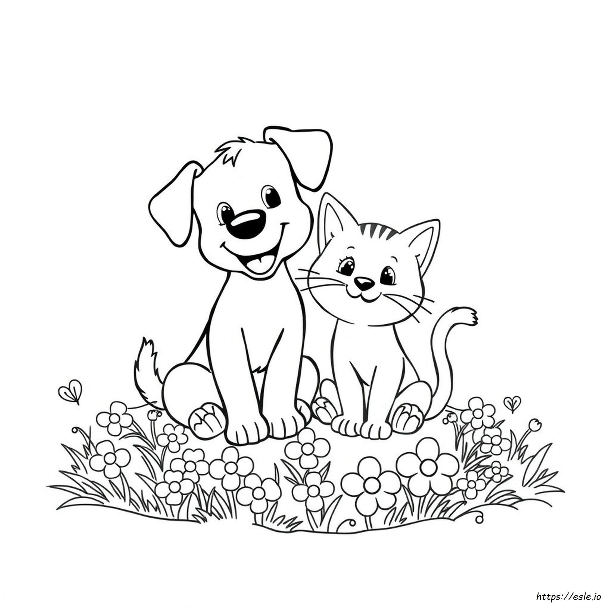 Dog Coloring Pages Cartoon Cat De Colorat