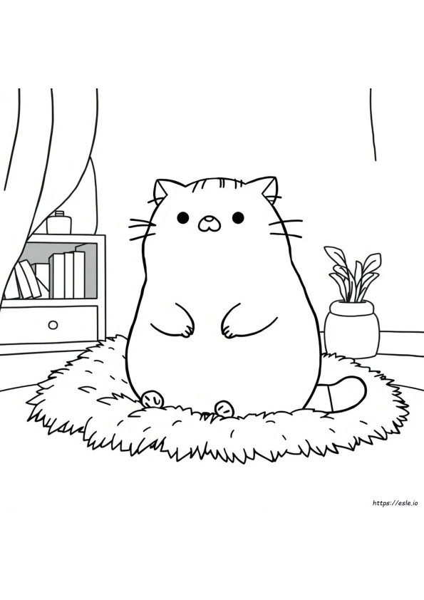 Gambar Mewarnai Pusheen Si Kucing