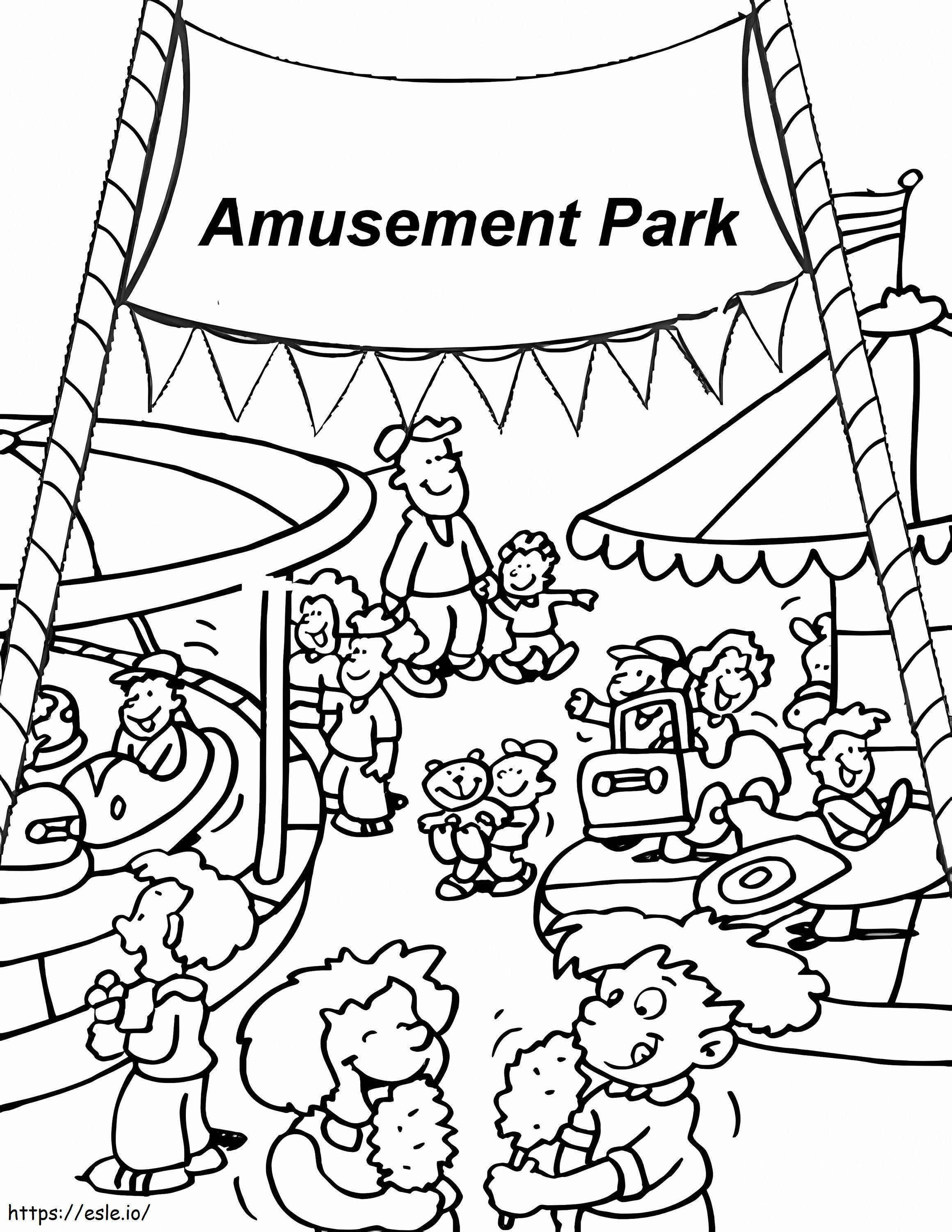 Printable Amusement Park coloring page