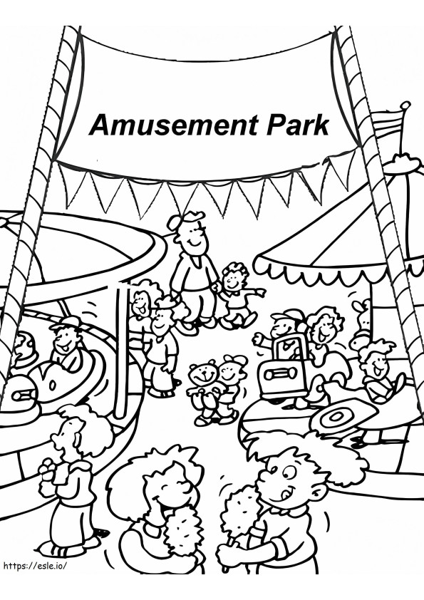 Printable Amusement Park coloring page