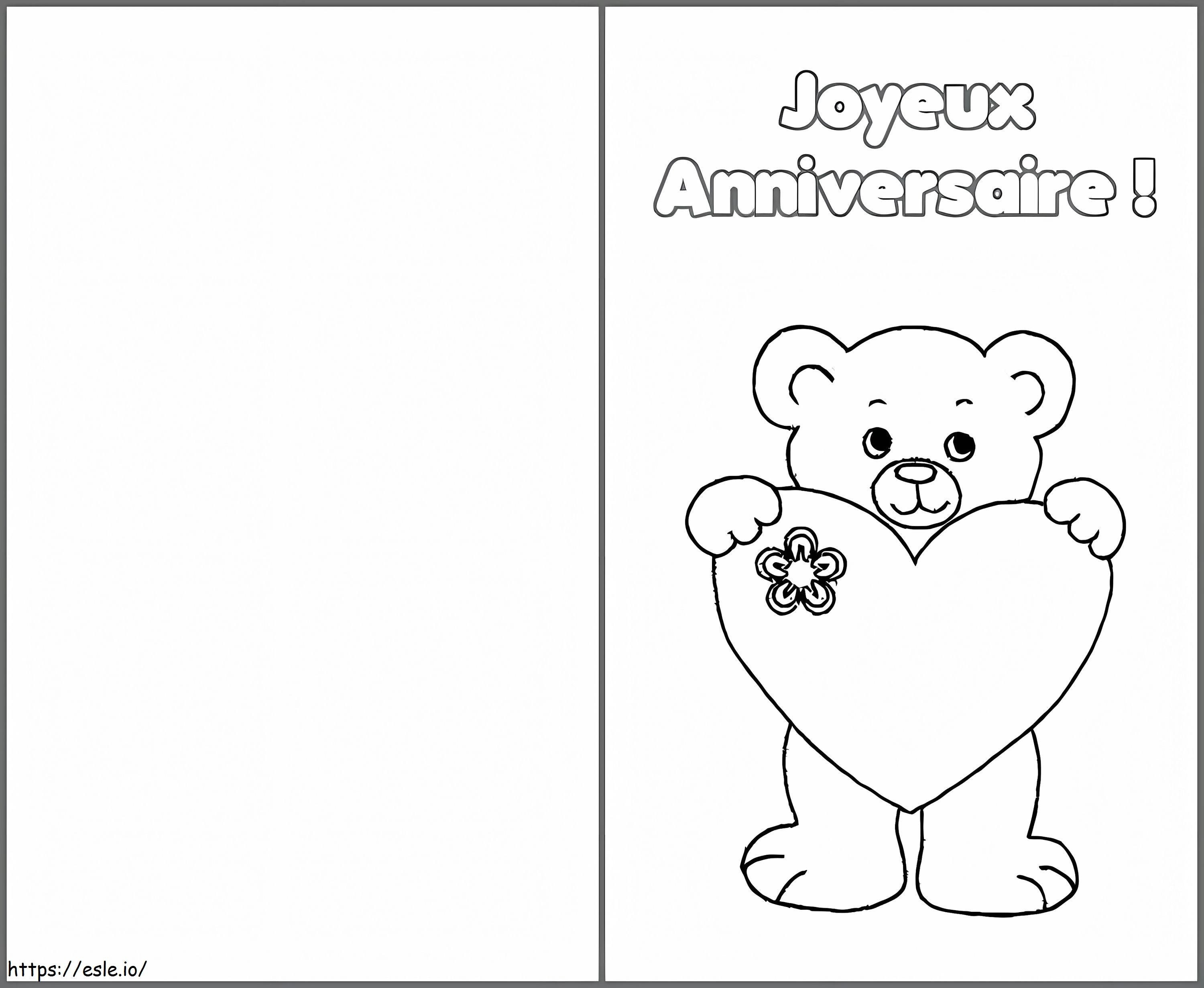 Happy Birthday Card coloring page