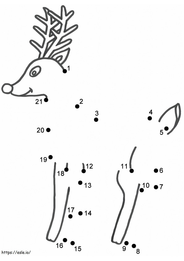 Rudolph Reindeer Dot To Dots Gambar Mewarnai