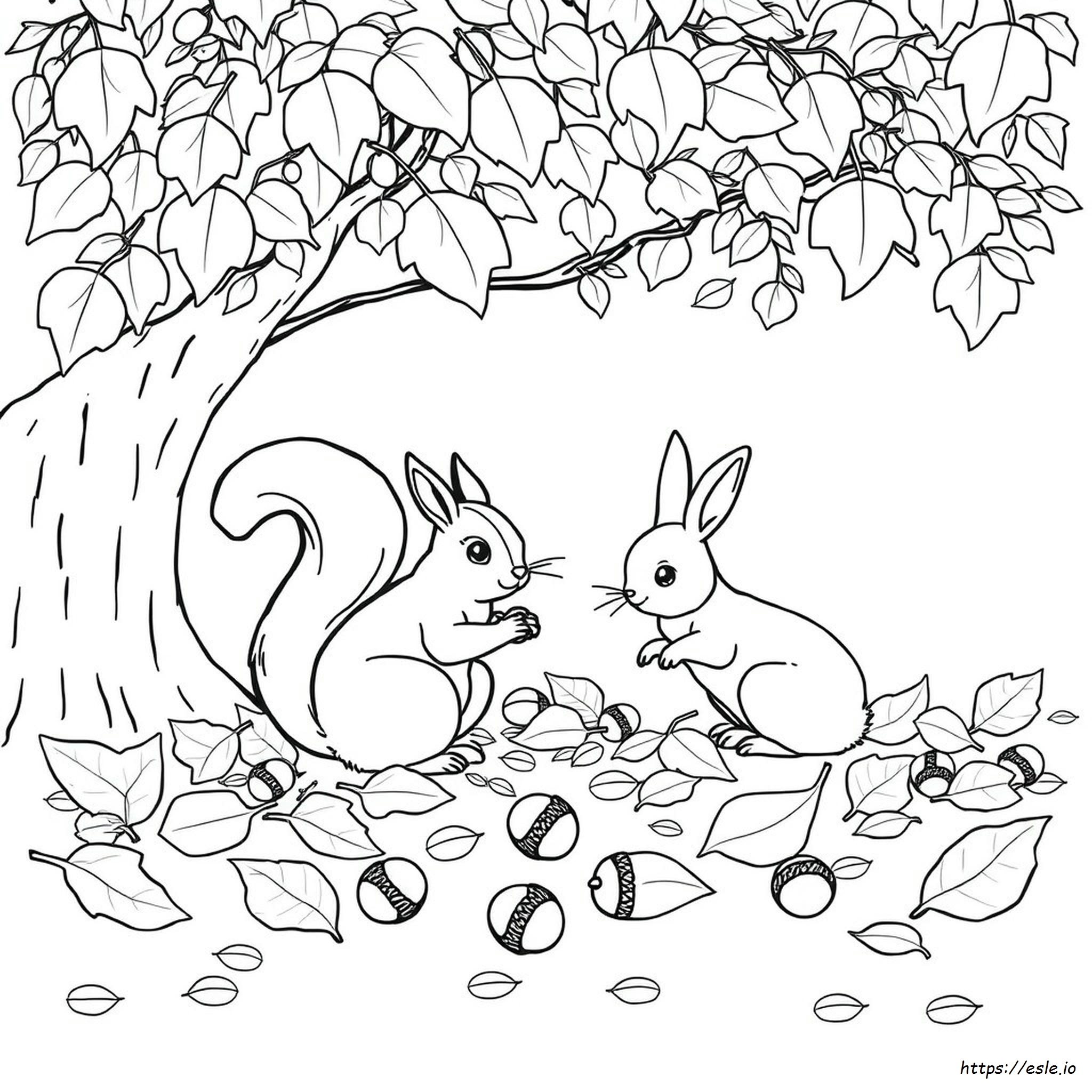 Autumn Animals Coloring Pages