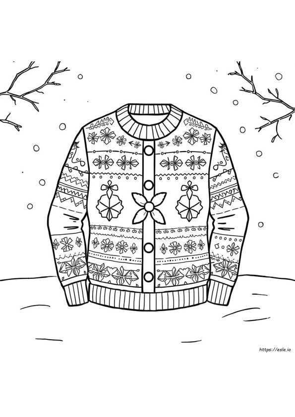 Design Your Own Ugly Christmas Sweater Coloring Page