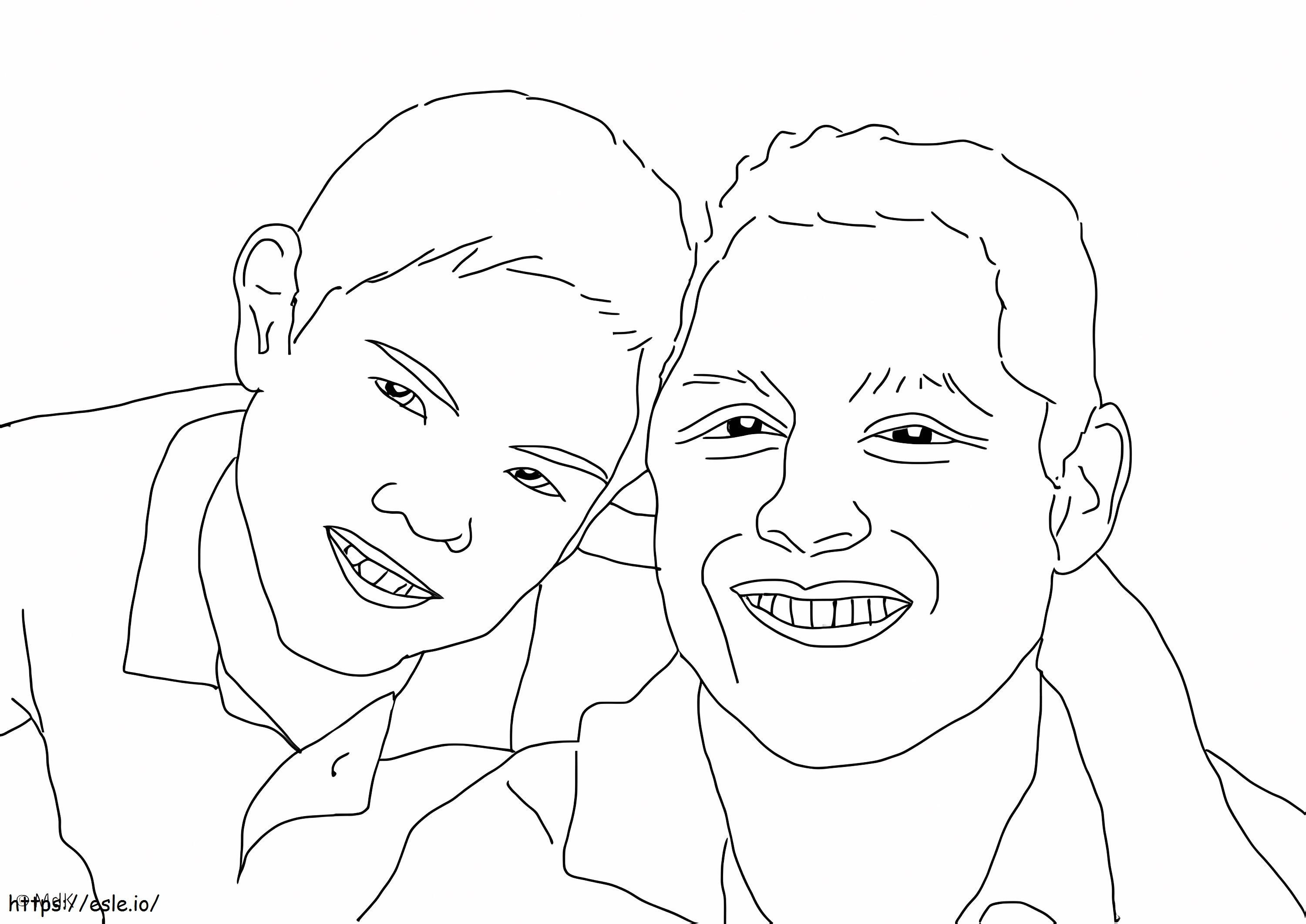 Father And Son Face coloring page