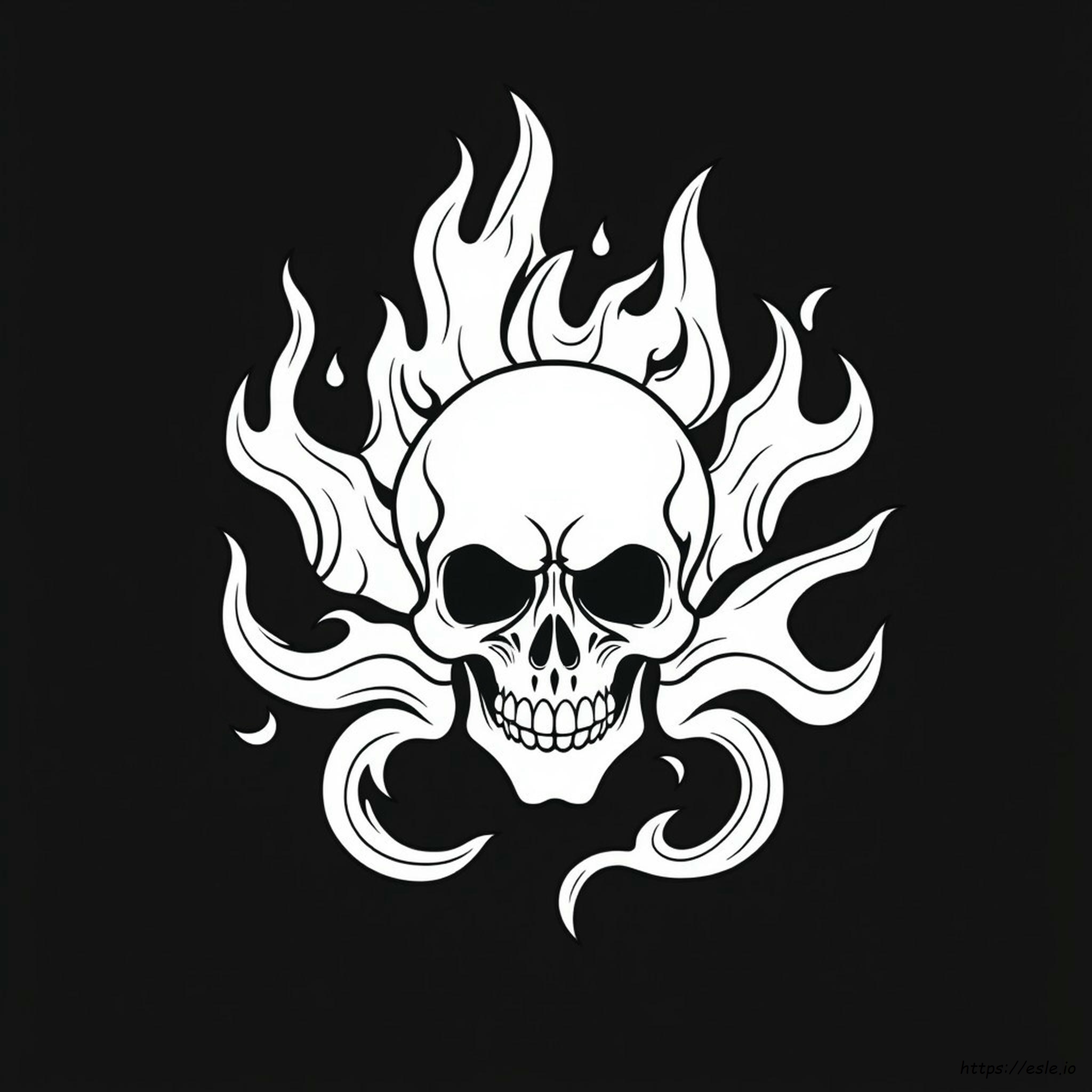 Coloring Pages Of Skulls With Flames