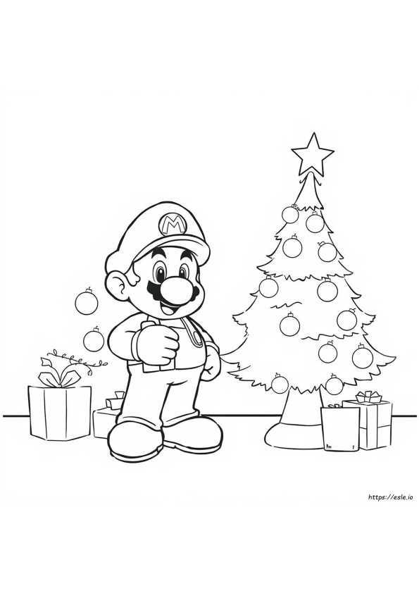 Planșe De Colorat Printabile Cu Mario De Crăciun