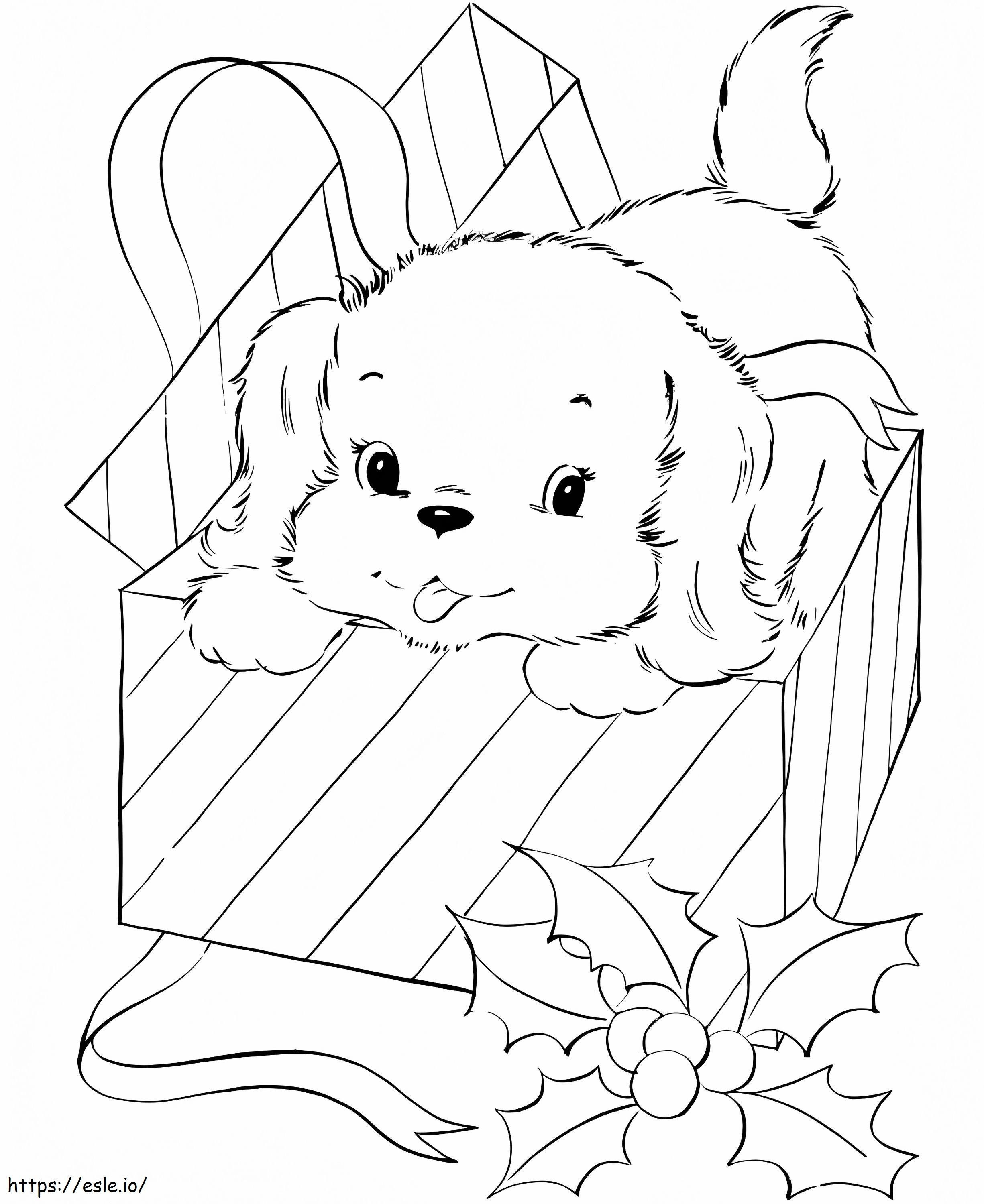 Puppy Gift coloring page
