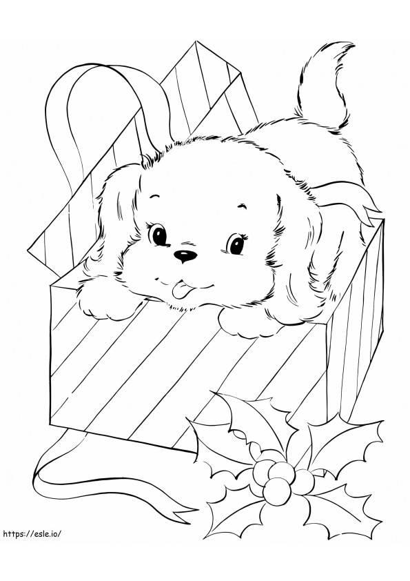 Puppy Gift coloring page