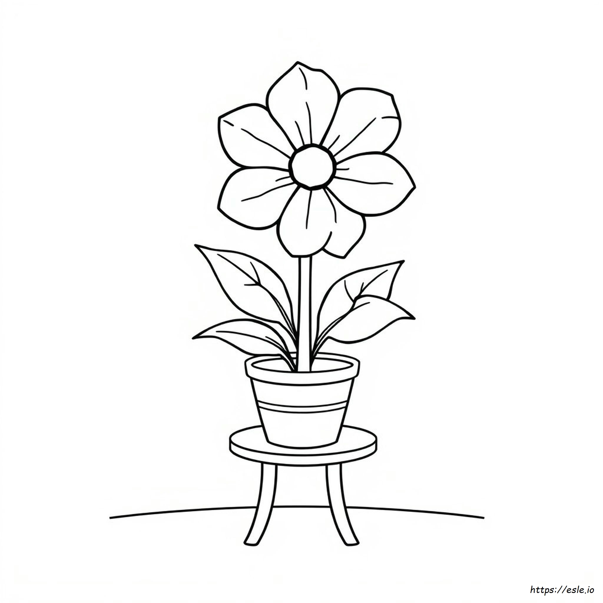 Coloring Easy Beautiful Flower Pot Drawing