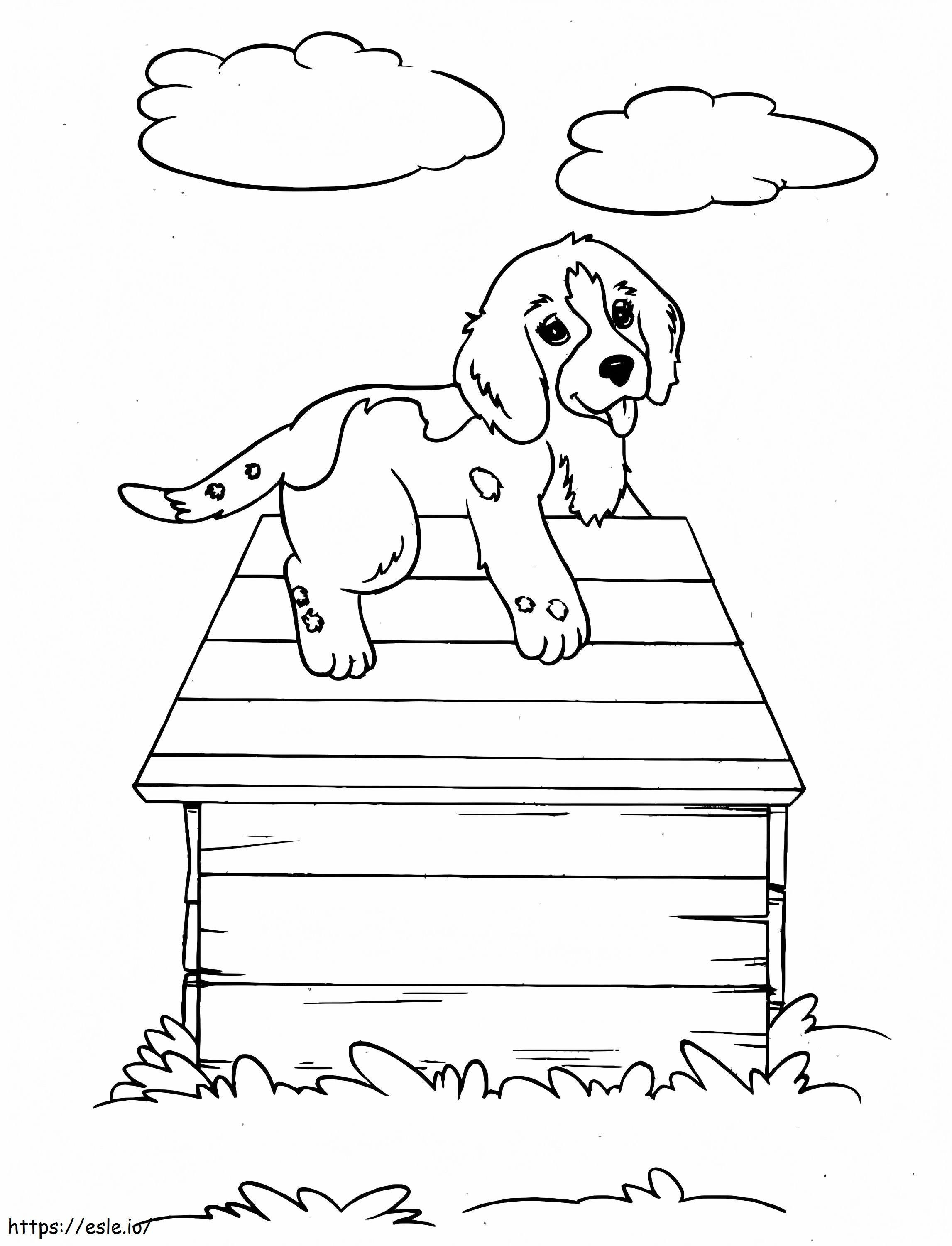 Puppy In A House coloring page