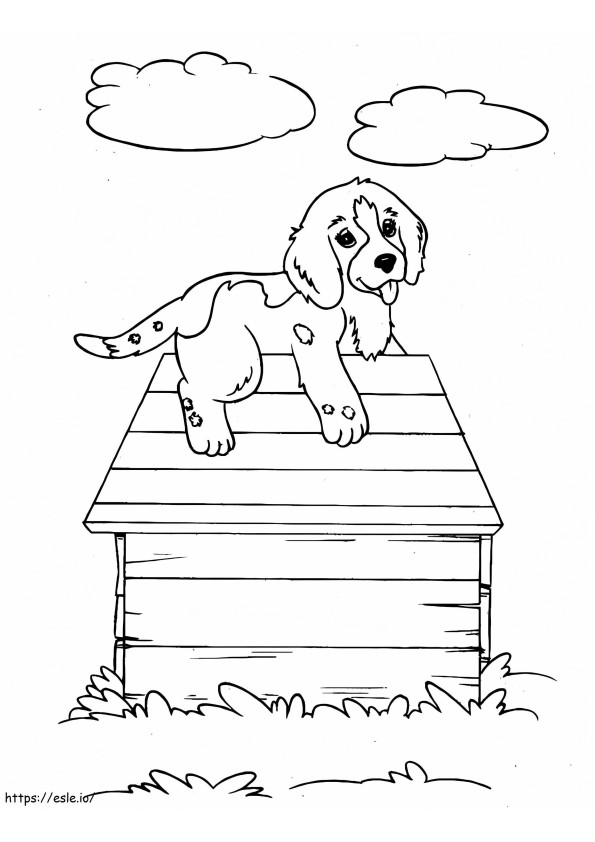 Puppy In A House coloring page