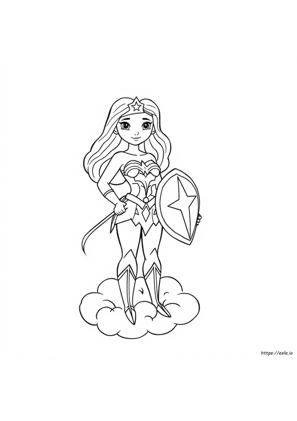 Printable Cute Wonder Woman Coloring Pages