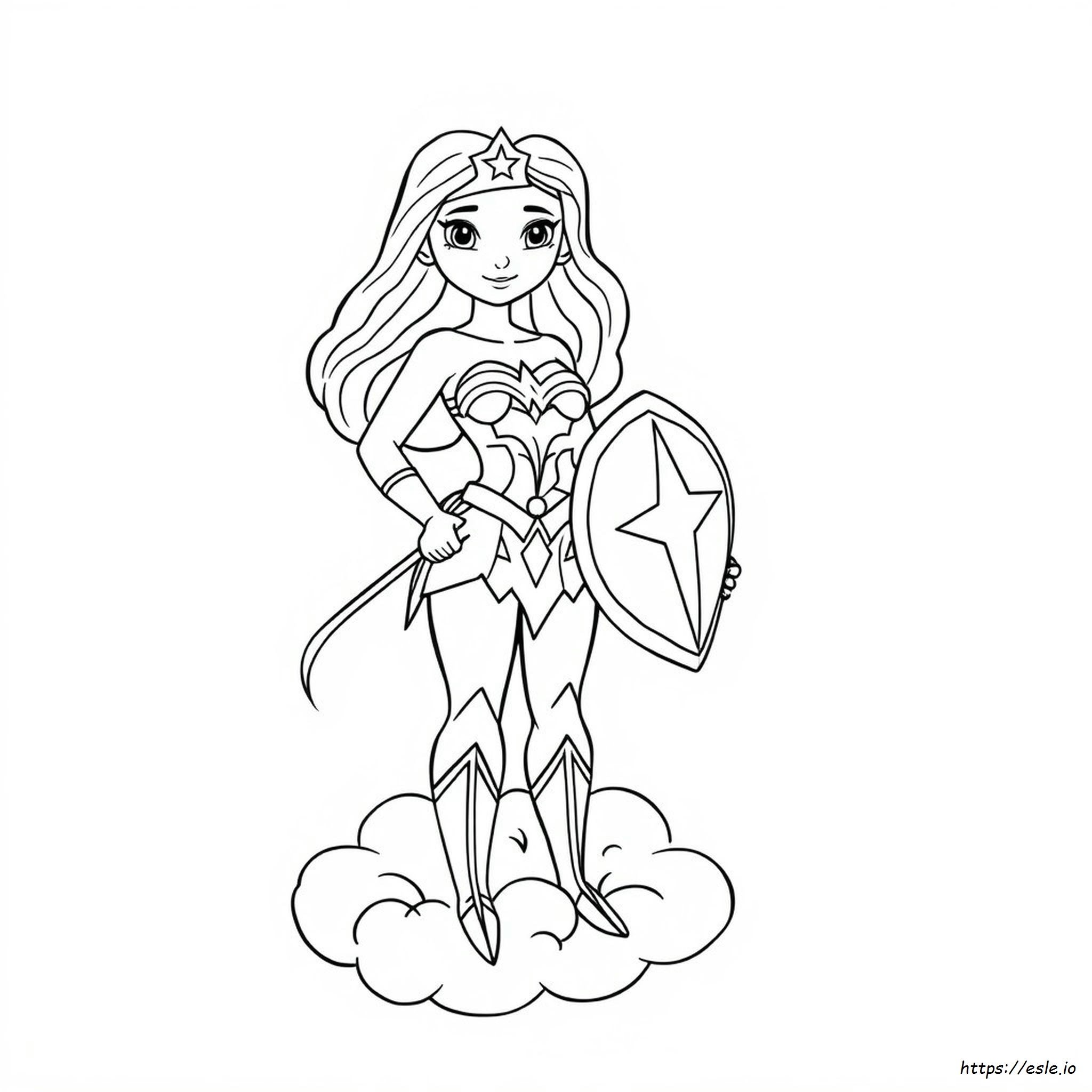 Printable Cute Wonder Woman Coloring Pages
