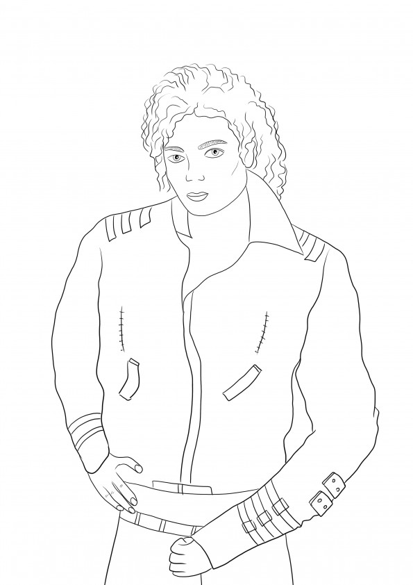 Michael Jackson coloring sheet free to print or download and easy to learn about famous people