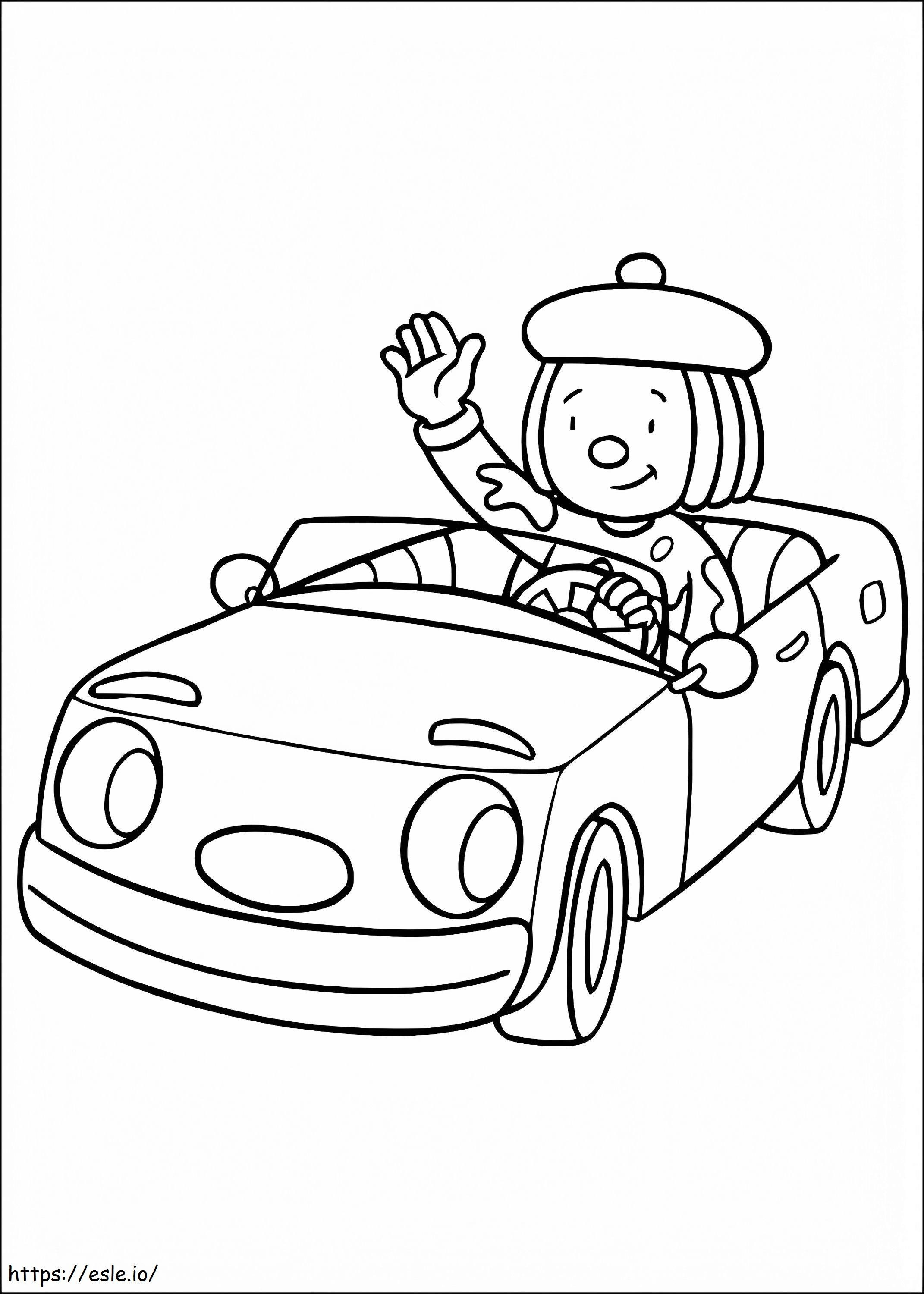 JoJo Tickle Driving Car coloring page