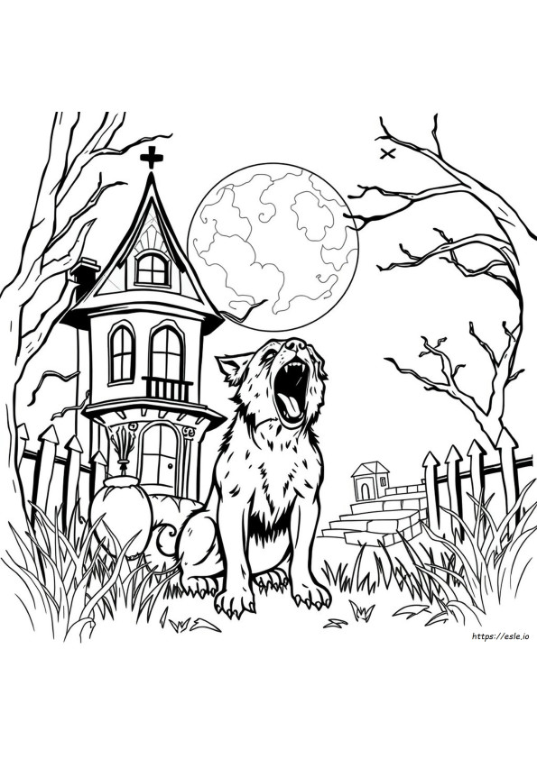 Scary Dog Coloring Pages